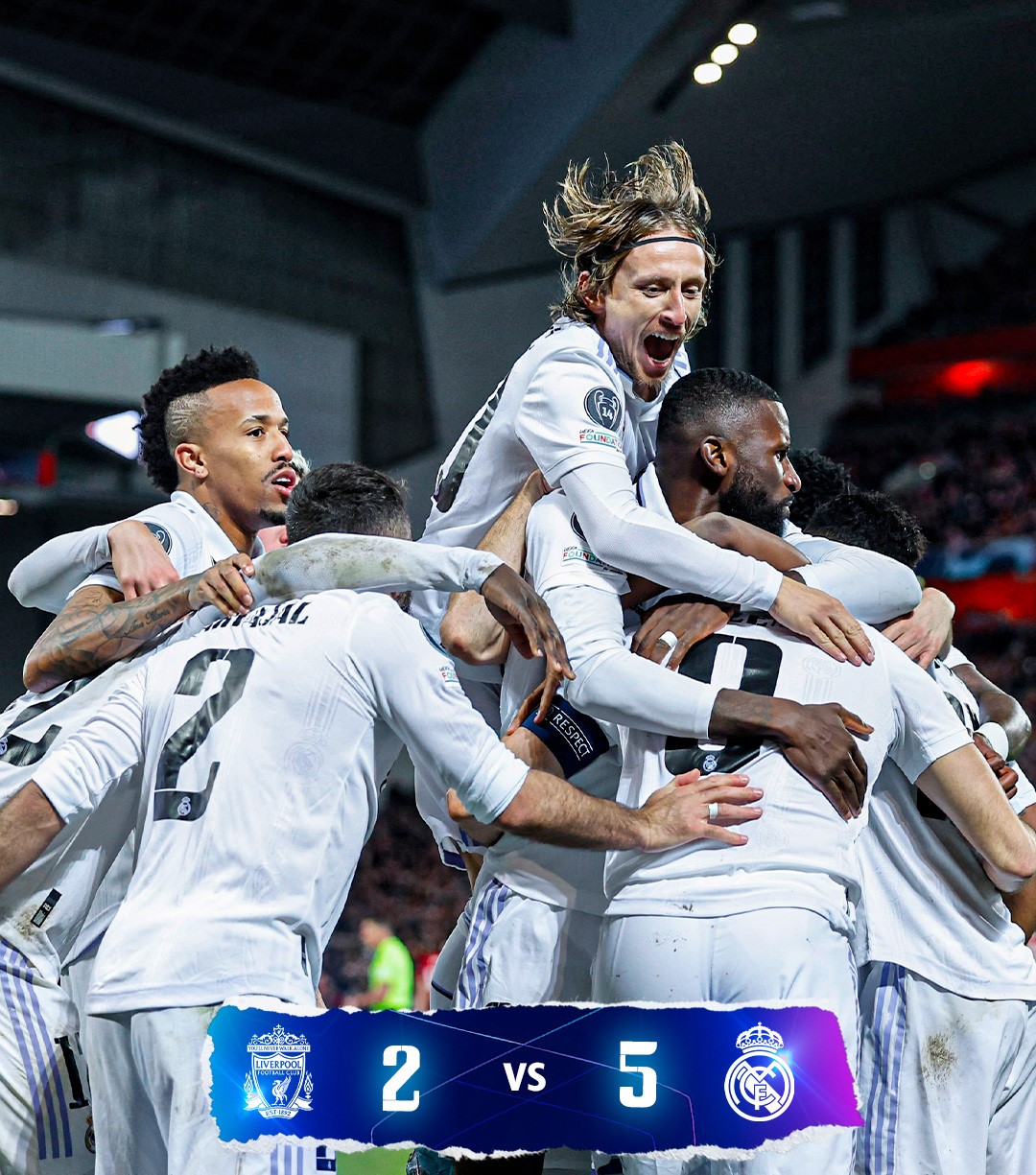 Real Madrid humiliate Liverpool in 5-2 thriller in Champions League