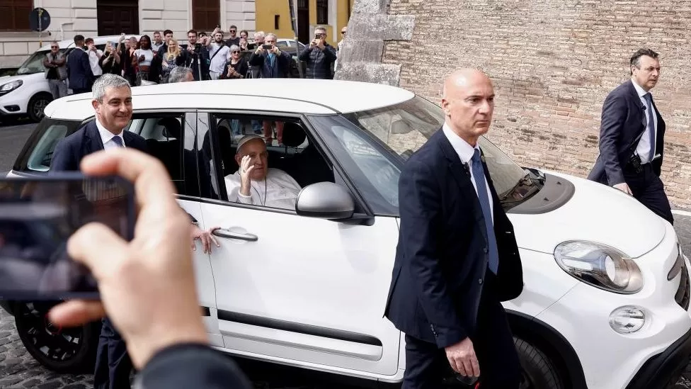 ‘I’m still alive’ jokes Pope as he leaves hospital