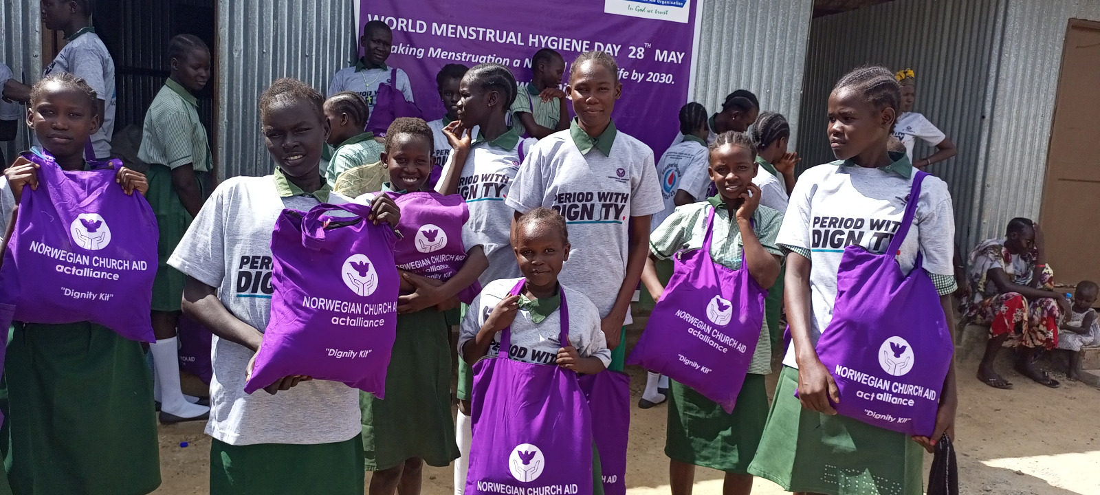 Norwegian Church Aid distributes sanitary pads to girls at Mangateen IDP camp