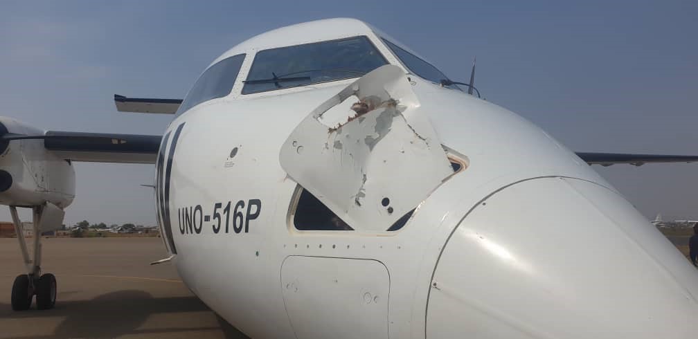 UN aircraft lands safely at Juba airport after bird strike