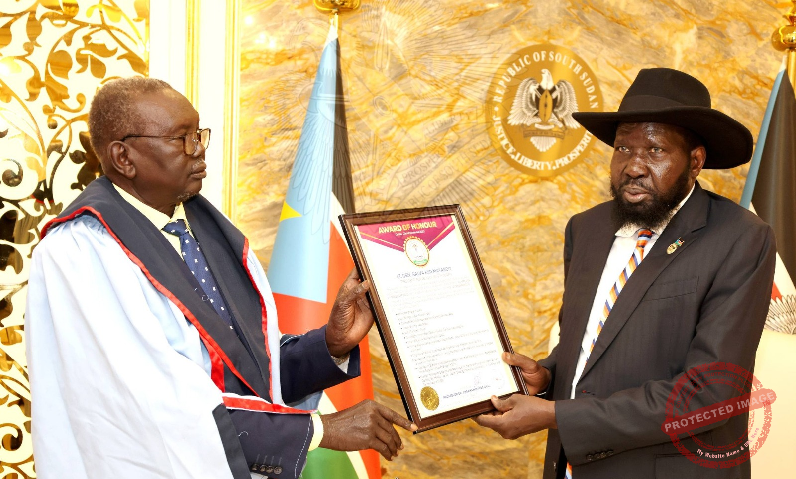 Dr. John Garang University honors President Kiir for infrastructure and peace